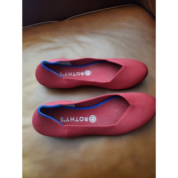 Rothy's The Flat Ballet Red Knit Classic Casual Shoes Women’s US 11 EU 41.5 EUC - Picture 2 of 10